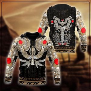 Herrtröjor Ancient Egypt Ver2 Målningsmönster 3D tatuering unisex retro hoodie Men Sweatshirt Streetwear Zip Pullover Casual Jacket