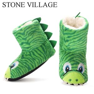 Boots Selling Kids Girls Boys Floor Slippers Cute Animal Soft Warm Plush Lining Non-Slip House Shoes Winter Boot Socks 2-7Year Old 220927