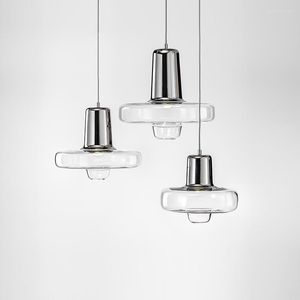 Lâmpadas pendentes Nordic Restaurant Creative Personality Lights Post Modern Living Room Quarto Clear Glass Shade Lâmpada