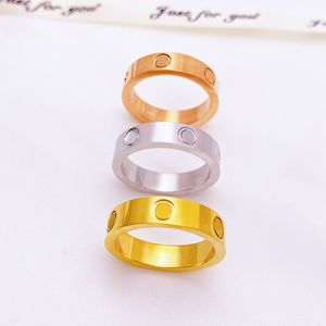Love rings men women designer ring luxury plated gold silver casual couple Jewelry Optional Size Unisex cjeweler engagement wedding rings