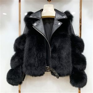 Women's Fur Faux Real Coats With Genuine Sheepskin Leather Wholeskin Natural Jacket Outwear Luxury Women Winter 220927