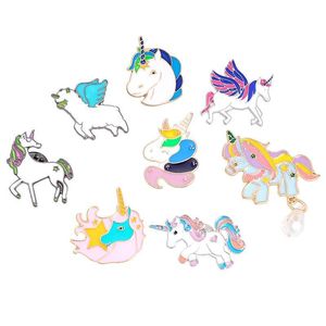 Stift broscher ponny med vingar h￤sthjort brosch knapp stift kappa jacka m￤rke tecknad djur smycken g￥va till barn droppleverans dhu1m