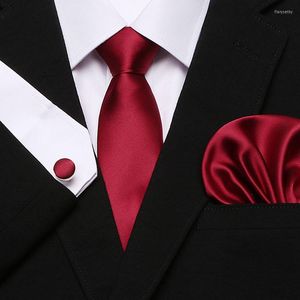 Bow Ties Red Men Ställ extra lång storlek 145 cm 7,5 cm slips Silk Jacquard Woven Neck Tie Suit Wedding Party