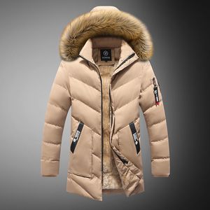 New Men Thick Warm Parkas Outerwear Winter Fur Collar Mens Casual Hooded Jackets Windproof Male Hat Parka Coats Windbreaker