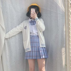 Clothing Sets Japanese JK School Uniforms For Women White T-Shirt Embroideried Sailor Navy Skirt 5 Pcs Suit Student Girls Class Set Female