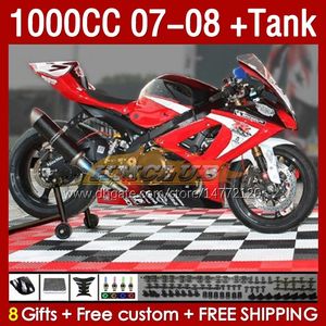 Fairings Kit & Tank For SUZUKI GSXR1000CC GSXR-1000 K7 GSXR 1000 CC 07-08 Bodywork 158No.92 1000CC GSXR1000 2007 2008 Body GSX-R1000 GSX R1000 07 08 Fairing red black blk