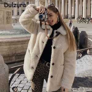 Womens Fur Faux Winter Addensare Warm Teddy Jacket Coat Donna Casual Fashion Lamb Overcoat Fluffy Accogliente Capispalla allentato Donna 220927