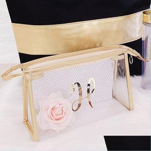 Party Decoration Custom Transparent Waterproof Cosmetic Bag Bridesmaid Gift Ideas Proposal Women Clear Toiletry Travel Pouch Drop Del Dhx2G