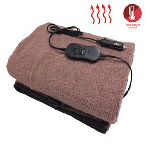 Coperta 12V Auto Riscaldamento Elettrico Pad Inverno Risparmio Energetico Cuscino Caldo Pet Tappetino Riscaldato Velluto per I Viaggi 145x100 cm Y2209