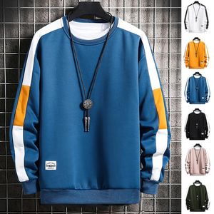 Erkek Hoodies Erkekler Düz Renkli Sweatshirt Sweater Hoodie Sıradan Yaka Patchwork Top