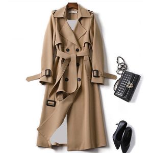 Trench Coats 2022 Осенний Зимний Новое прибытие Женское длинное пальто