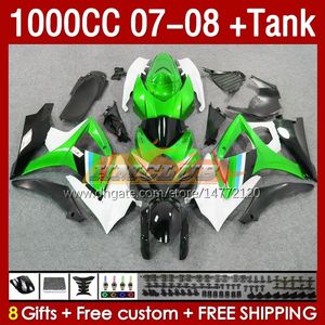 & Tank Fairings For SUZUKI GSXR-1000 K7 GSXR 1000 CC GSXR1000 2007 2008 Bodys 158No.85 1000CC GSX-R1000 2007-2008 Bodywork GSX R1000 07 08 Full Fairing Kit green stock