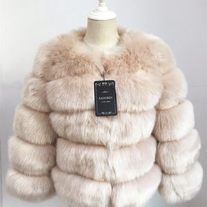 Women's Fur Faux ZADORIN Long Sleeve Coat Winter Fashion Thick Warm Coats Outerwear Fake Jacket Clothing 220927