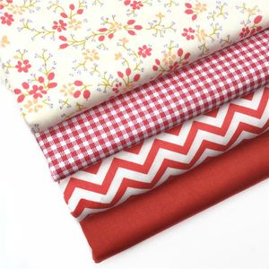 Clothing Fabric Classic Red Flower Check Wave Plain Floral Printed Cotton 50x160cm Patchwork Quilting Bedding Baby Cloth
