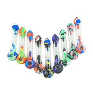Glass Filter Silicone Smoking Pipes Kit Detachable Portable Hand Tobacco Pipe New Style FDA Grade