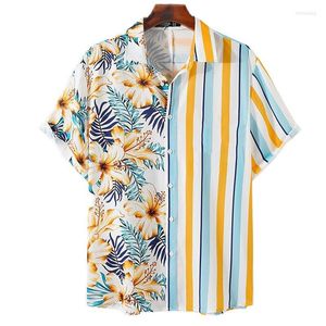 Camisas casuais masculinas 2022 camisa masculina havaiana 3D Impresso de manga curta tropical Tees de grandes dimensões masculina Camisa Masculina Masculina