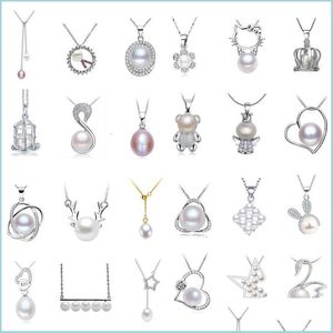 Подвесные ожерелья Жемчужные ожерелье для женщин стерлингом 925 Sier Can Ban Ban Diy Мод
