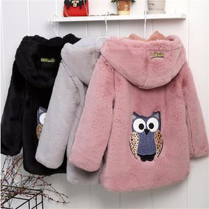 Cappotto 3 16Y di Teens Giacca di lana per ragazze Autunno Inverno Pelliccia finta Capispalla per bambini con cappuccio per bambini caldi 220927