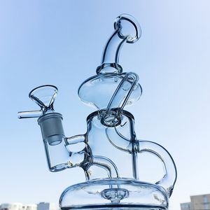 Ship By Sea 7Inch Small Glass Bongs Klein Recycler Hookahs Tornado Perc Percolater Water Pipes 5mm Thick Clear Smoking Pipes With 14mm Joint Bowl Rigs