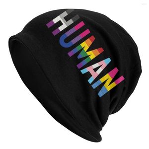 Berretti Human LGBT Slouchy Beanie Hat Uomo Donna Gay Pride Hip Hop Skullies lavorati a maglia Berretti Berretti per lo sci invernale