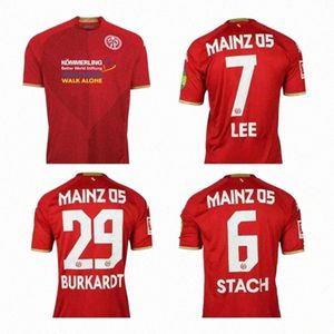 Voetbalsets tracksuits NIEUW FSV Mainz Soccer Jerseys Home Kids Lee Nebel Burkardt Niakhate Stach Jersey Football Shirts W8QT