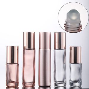 5ml 10ml Garrafas de óleo essencial rolam em aço inoxidável Roller Ball Boldine Bottle Bottle Recipiente de garrafa vazia