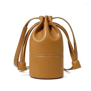 Borse da sera Moda Estate Mini Borsa a tracolla marrone a secchiello per donna Designer di lusso Colore bianco Piccola tracolla e portamonete Custodia dolce