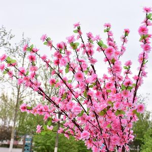 Dekorativa blommor 65 cm / 125 cm Silk Flower Artificial Cherry Spring Plum Peach Blossom Branch Home Dining Room Diy Wedding Decoration