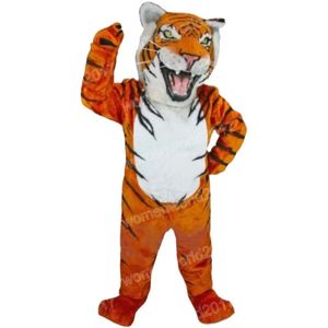 Costume da mascotte tigre di Halloween Simulazione Personaggio dei cartoni animati Abiti Abito per adulti Abito da carnevale di Natale per uomo Donna