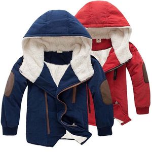 Jaquetas 2-10 anos de inverno mais lã Warm meninas jaqueta de garotos algodão grosso casaco com capuz para meninos suportar as roupas frias graves 220928