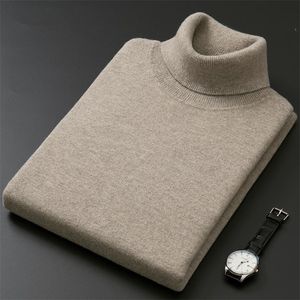 Męskie swetry kaszmirowe mieszanka bawełniana mieszanka turtleck menuvers jesienne zima miękka ciepła baza koszulka jumper hombre pull homme dzianin Sweater 220928