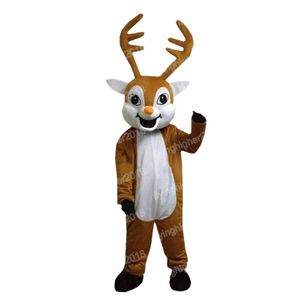 Halloween jeleń Mascot Costume Dostosowanie Elk Cartoon Postacie strój garnitur Bożego Narodzenia Karnawał Rozmiar Przyjęcia urodzinowe strój na świeżym powietrzu dla mężczyzn