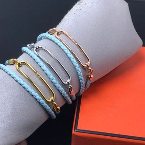 Pulseira elegante pulseira de couro da moda corrente de corda pulseiras simples especiais para homem e mulher joias unissex