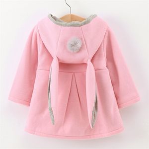 Jacken Frühling Herbst Baby Kid Girls Kaninchen Ear Baumwolle Winter Außenbekleidung Kinder Kapuze -Schichten 1 2 3 4 5 Jahre alte Kleinkindkleidung 220928