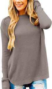 Women's T-Shirt Rib Pullover Sweater Classic Elastic Solid Color Long Sleeve V-Neck Sweaters