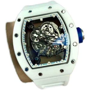 relógios de pulso de luxo richa milles designer masculino relógio mecânico totalmente automático cerâmica oca adesivo personalizado