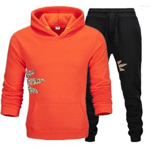 Men's Tracksuits Men 2022 e as calças de suéter com capuz de duas peças femininas se adaptam aos alunos de casais quentes da moda casual