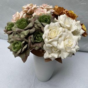 Decorative Flowers Artificial Rose Simulation Fake Bouquet DIY Wedding Arch Wall Bridal Study Room Dining Table Garden Desktop Decoration