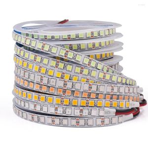 ストリップ5m LEDストリップライトSMD RGBテープIP65防水性リボンダイオード12V 5054 LUCES 60LEDS 120LEDSロープ