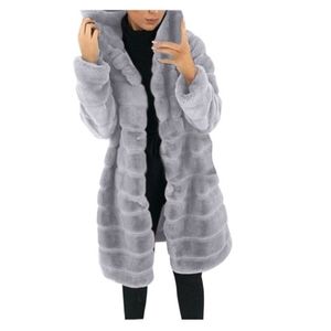 Frauen Pelz Faux Plus Größe Dicke Kapuze Warme Mantel Langarm ry Jacke Winter Mode Frauen Oberbekleidung Mantel 220927