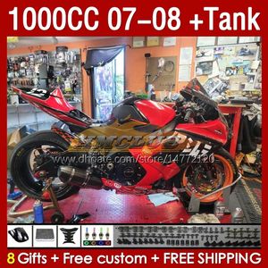 スズキGSXR1000CC GSXR 1000 CC 1000CCのキットタンクフェアリング07-08ボディワーク158NO.151 GSXR-1000 GSXR1000 K7 07 08 BODY GSX R1000 GSX-R1000 2007 2008 FAIRING BLACK RED BLK