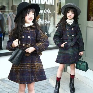 Полочь детей Long S Осенняя зима густой переходные детские куртки девочка шерстяная мода подростка тепло
