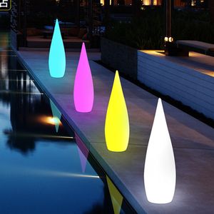 Lâmpada de assoalho ao ar livre com controle remoto LED Luzes de decoração de jardim de hotel Portátil Gota de água Iluminação de paisagem Iluminação de paisagem à prova d'água Luz de modelagem