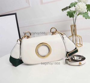 Bolsas femininas Blondie Blondie Smith Bag Circular Intertransincho letras duplas com 2 tiras Bolsa de couro Crossbody Purse