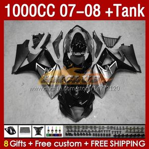 Fairings Kit & Tank For SUZUKI GSXR1000CC GSXR-1000 K7 GSXR 1000 CC 07-08 Bodywork 158No.105 1000CC GSXR1000 2007 2008 Body GSX-R1000 GSX R1000 07 08 Fairing grey glossy