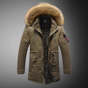 Winter Warm Thick Parkas Jacket Men New Fleece Hooded Outerwear Coats Windproof Mens Casual Solid Velvet Parka Windbreaker