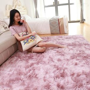 Carpets Tie Dye For Living Room Modern Plush Kids Rugs Bathroom Mat Doormat Gradient Fluffly Bedroom Home Decor