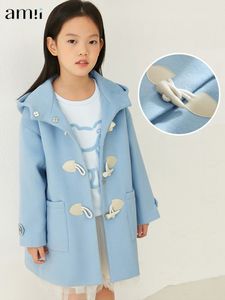Перекрытие Amii Kids Girl en Winter Contrast Jacket для подростка для подростка сгущайте теплое пальдовое покрытие детей 22230019 220927