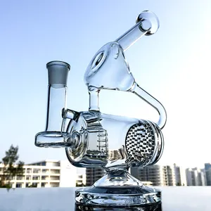 14 Samica Hookahs 9 cali przezroczyste 4 mm szklane szklane bongs Rigs Dab Riołka olejna Akcesoria do palenia Wpp143