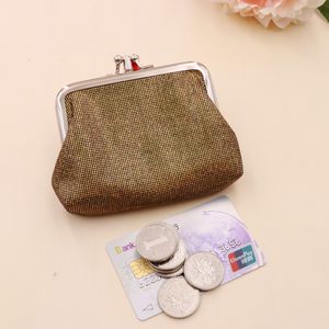 6pcs Coin Purses Women Retro Double PU Grid Prints Hasp Short Wallet